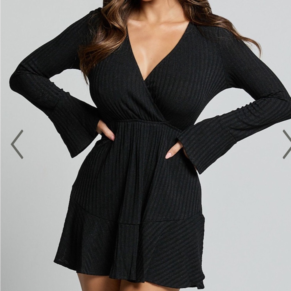 Black mini sweater dress